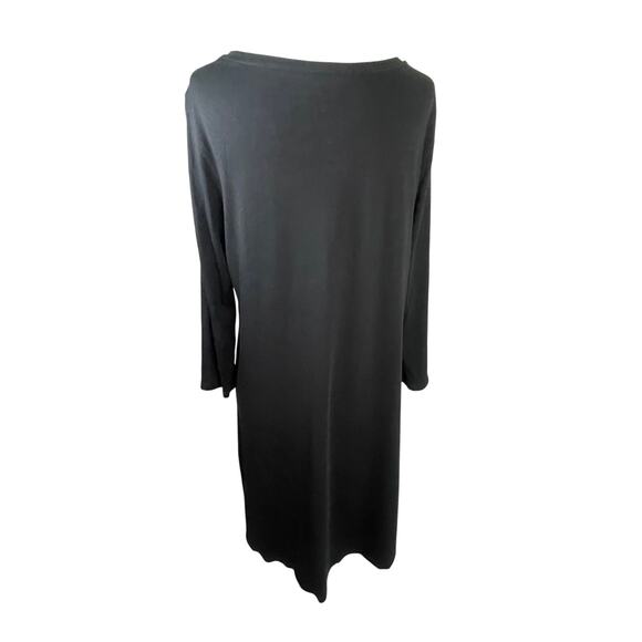 Pure Jill Black Balletcore Tunic Dress M Tall Tencel Modal Soft Scoop Neck - Picture 2 of 14